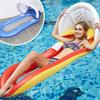 Summer Water Inflatable Floating Row with Cover Sunscreen Foldable Hammock