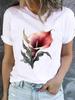 (Asian Size) Lovely Flower Style Casual Short Sleeve T Tee Top Clothing Shirt Women Printed Lady Fashion Female Graphic T-shirts
