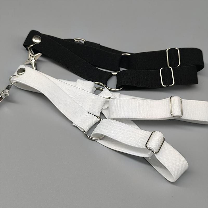 Gothic Punk Elastischer Oberschenkelstrumpfband Sternanhänger Beinharnisch Riemen Bandagen Beinwickel Sexy Strumpfband Rollenspiel Beinring