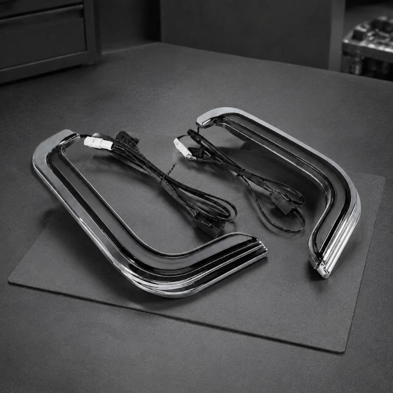 Motorcycle Turn Signal Light Pair for 1996-2013 Applications with Curved Acrylic Lower-Fairing Housings