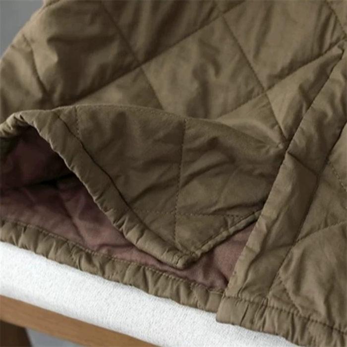 Retro Mom Diamond Grid Quilted Skirt Winter Warm Large Size Women's Clothing Casual High Waist Casual Cotton Skirt