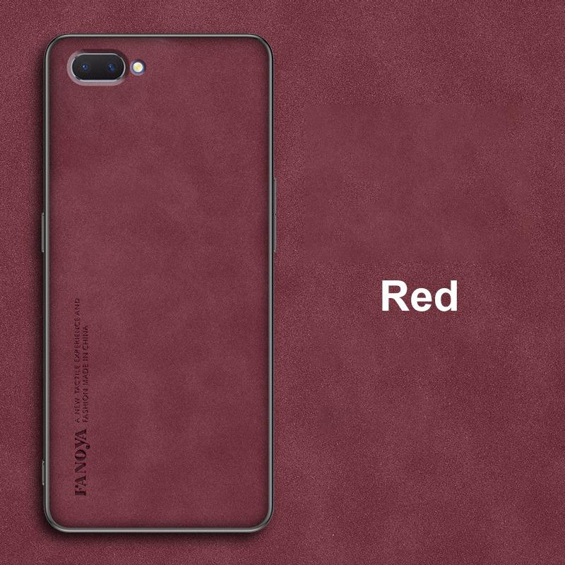 For OPPO A12E Case Luxury PU Leather Phone Case For OPPO A3S AX5 Back Cover Matte Silicone Shockproof Full Protection Coque