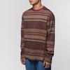 Stussy Cotton Knitted Striped Crew Neck Sweater Men sweater Dark-Red 1140231