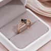 Anelli con fiore in cristallo di zircone nero Kinel per donna