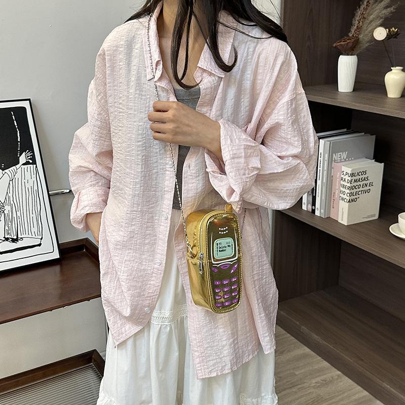 Luxury PU Leather Messenger Bag For Ladies Brand Design Small Handbags Versatile Phone Shape Crossbody Bags