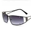 Metal hollow frameless sunglasses Y2K fashionable personalized sunglasses European and American trend small frame glasses