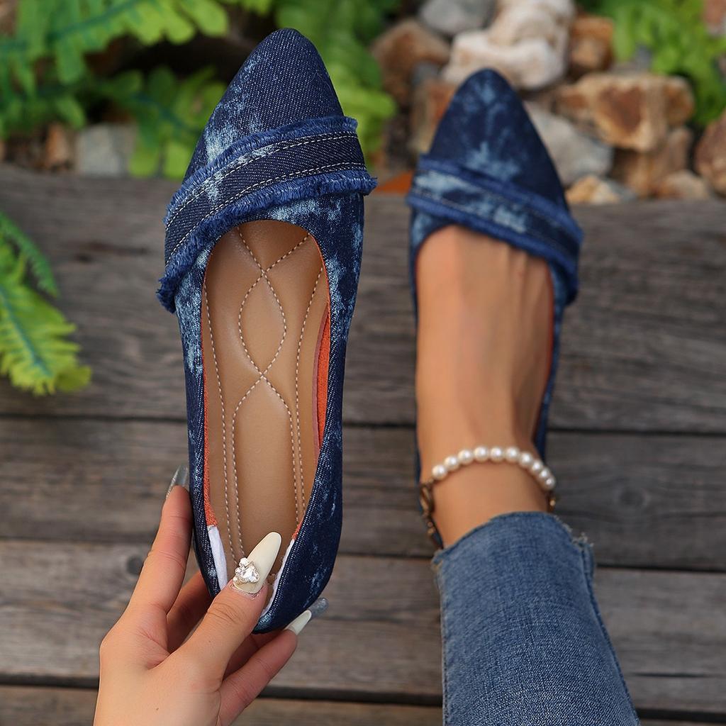 2025 new flat-bottomed pointed shallow mouth single shoes fashionable and comfortable women's single shoes summer non-slip one-pedal soft-soled single