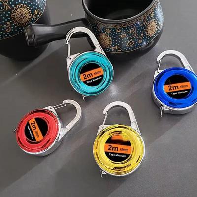 1 buc Mini ruletă de breloc 2m ruletă de oțel delicată mică riglă de oțel multifuncțională ruletă de oțel riglă cadou