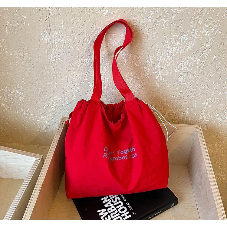 2026 Casual Large Capacity Canvas Drawstring Shopping Bag for Students