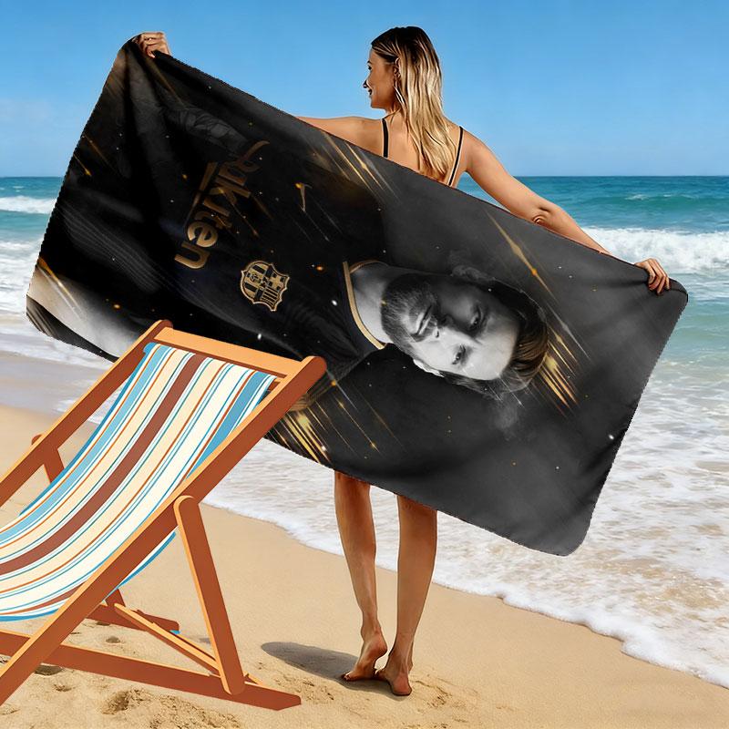 Asciugamano da Spiaggia con Stampa Leggendaria di Messi, Asciugamano Grande Morbido Asciugatura Rapida per Spiaggia Campeggio Nuoto