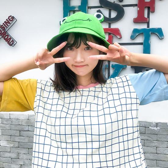 Cute Frog Design Sun Protection Fisherman Hat Children Adults Outdoor Bucket Cap