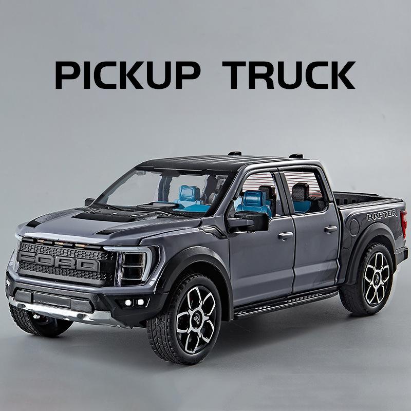 FETG4 1:20 Ford Raptor F150 Pickup Alloy Truck Car Model Diecast Metal Off-road Vehicle Car Model Sound Light Simulation Kids Toy Gift