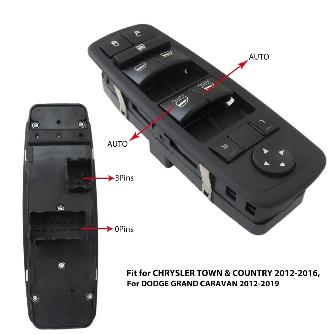 

Driver Side Power Window Master Control Switch OE68110871AA for Chrysler Town & Country 2012-2016, Dodge Grand Caravan 2012-2016, RAM C/V