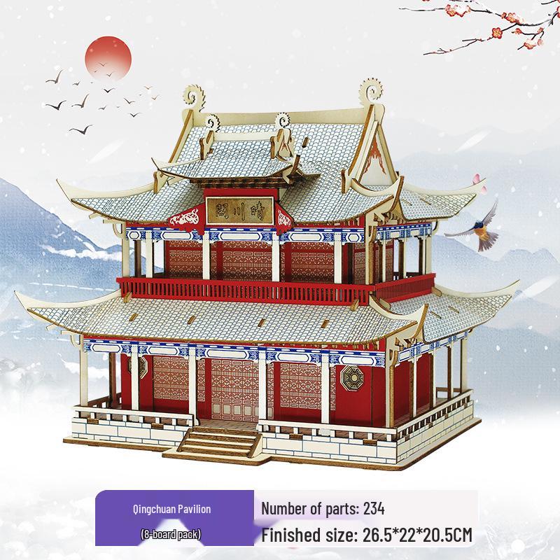 Chinese-Style 3D DIY Wooden Villa Model Kit