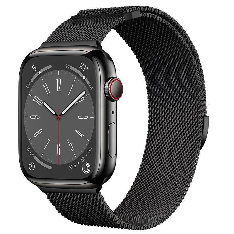 

S9 Magnetic Applewatchultra Strap Se Milanis Apple S10 Watch Strap 8 Generation 7/6 Metal Stainless Steel S8 Men and Women Style 4 Breathable 45mm5 [Black] thickness wrist Neutral iwatch 3/2/1(38mm)