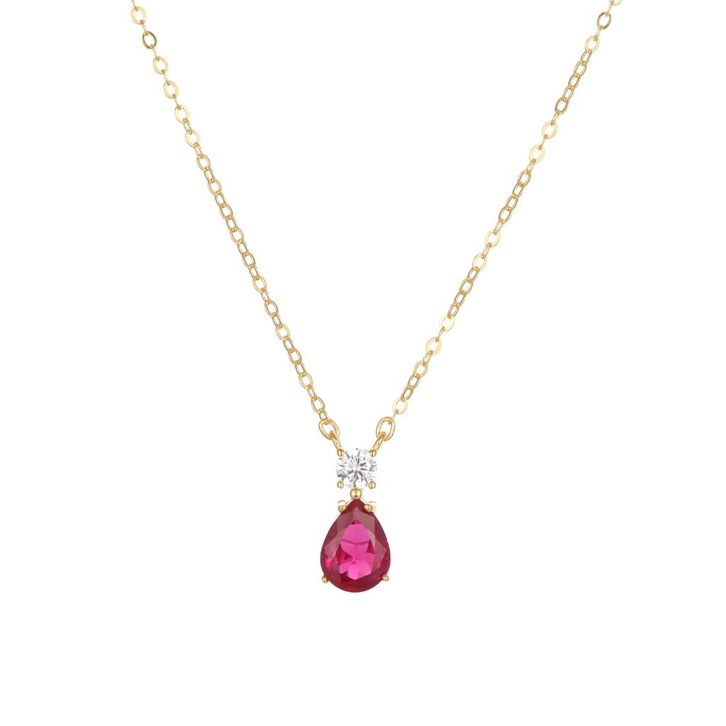 Necklace, Fashionable and Versatile, Colorful Water Droplet Pendant Necklace, Women's High-end, Light Luxury, Niche Collarbone Chain