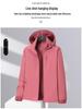 Winddichte Kapuzenjacke für Damen: Lässiger lockerer Trenchcoat für Frühling/Herbst, Abnehmbar, Paarkleidung.