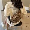 Tasarımcı Leopar Desenli Bel Çantası Sokak Modası Bel Çantası Kadın Göğüs Çantası Kanvas Kemer Çantası Moda Kadın Omuz Askılı Çanta