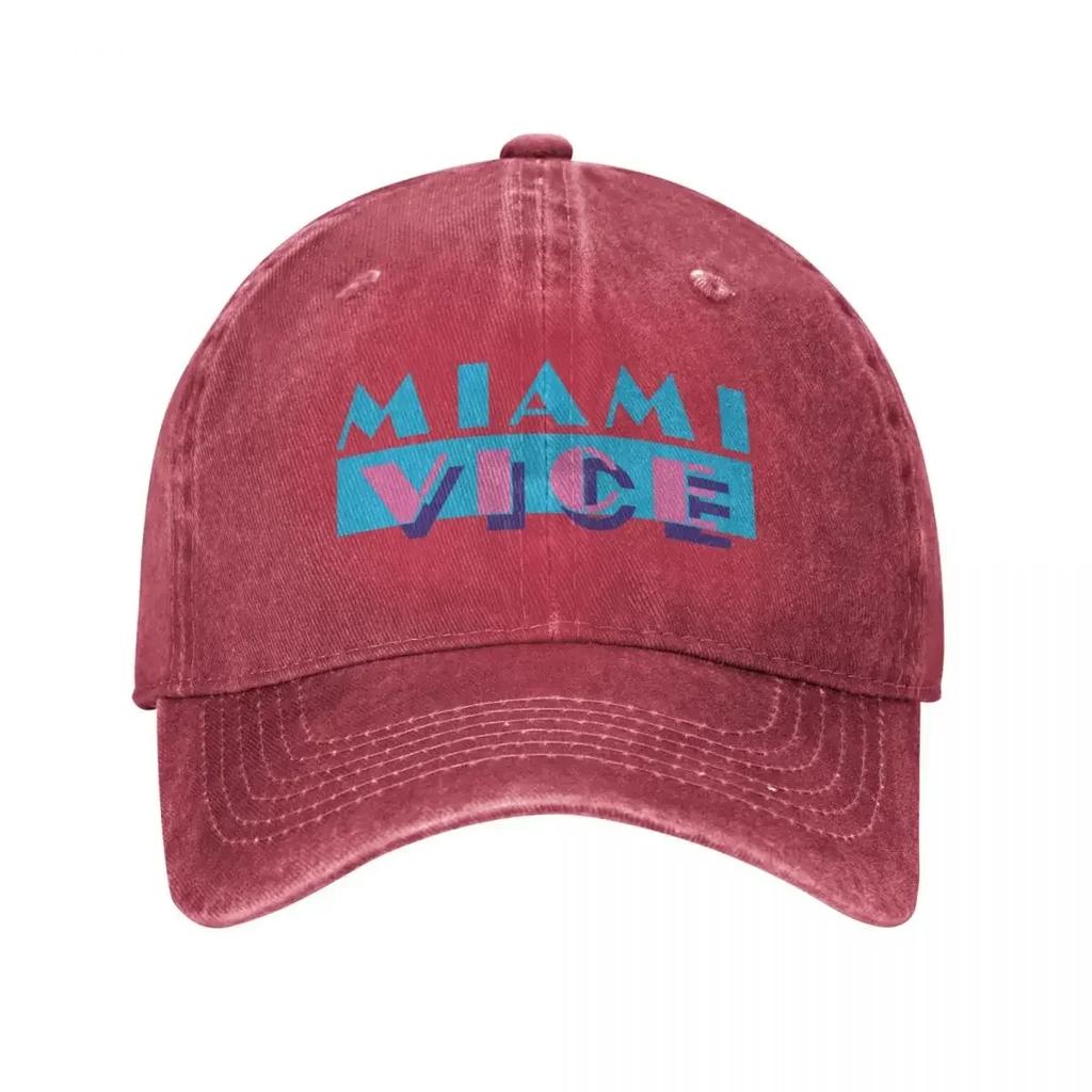 Miami Vice Vaporwave Harajuku Unisex Style Baseball Cap Distressed Denim Caps Hat Vintage Outdoor Summer Adjustable Sun Cap