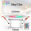 10/15W Smart LED Downlight,RGB Color Dimmable Changing Recessed Ceiling Light w/RF Remote Control,Easy Install Lamp for Bedroom