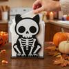 Gothic Kitchen Decor Halloween Wooden Napkin Holder, Ghost Pumpkin Skeleton Cat Bat Tissue Dispenser, Waterproof Dark Theme Table Organizer
