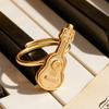 Stainless Steel Adjustable Wedding Rings Dating Rings Guitar Shape Delicate Finger Jewelry for Woman and Man Present