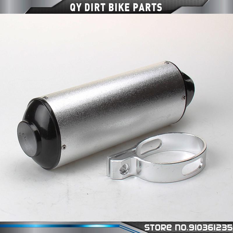 Aluminum Exhaust Muffler With Clamp For KAYO Apollo BSE Bosuer xmotos SSR SDG 110 125 140 150 160cc CRF KLX TTR Pit Dirt Bikes