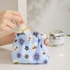 Floral Self-closing Makeup Bag Purse Jewelry Bag INS Leaf Spring Bag  Travel