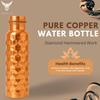 Kupfer-Wasserflasche 1 Liter | Kupferflasche für Damen & Herren BPA-frei & Auslaufsicher | Leicht zu tragen | Geeignet für Yoga, Schule & Büro