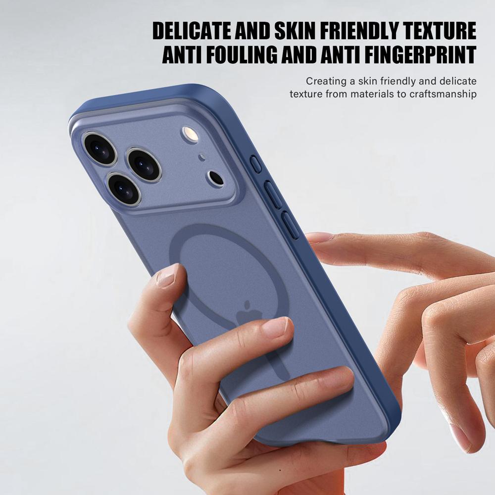 KEYSION Magnetic Matte Transparent Case for MagSafe for iPhone 17 Pro Max Silicone+PC Shockproof Wireless Charging Phone Cover