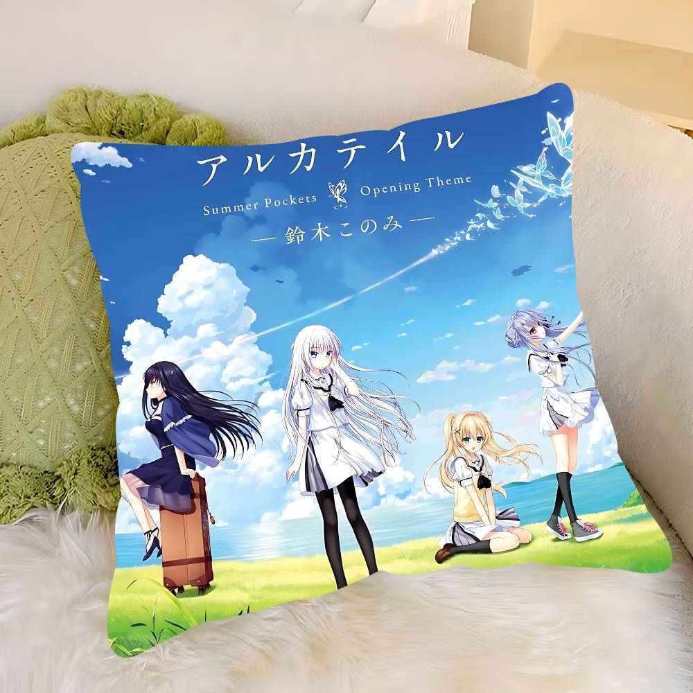 Anime S-Summer Pockets Pillow Case Removable Washable Cushion Cover – All-Season Soft Linen