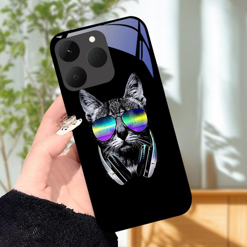 Für Realme 15T 5G Hülle Luxus Mode Bemalt Stoßfest Gehärtetes Glas Handyhülle Für Realme15T 15 T Hülle Schale RMX5111 Capa