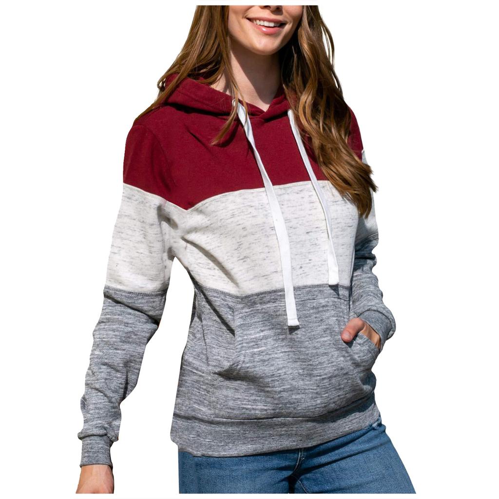 Women's Plus Size Pullover Hoodie Long Sleeve Casual Sweatshirt with Drawstring Hood and Kangaroo Pocket Lightweight