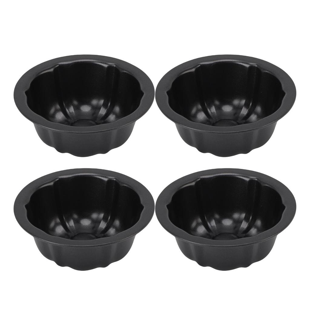 4Pcs Mini Flan Mold Round Pudding Baking Nonstick 4in Pumpkin Cake Pans for Bakery
