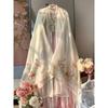 Chinese Tang Dynasty Style Hanfu Embroidered Large Sleeve Shirt HE ZI Skirt Daily Suit For Women