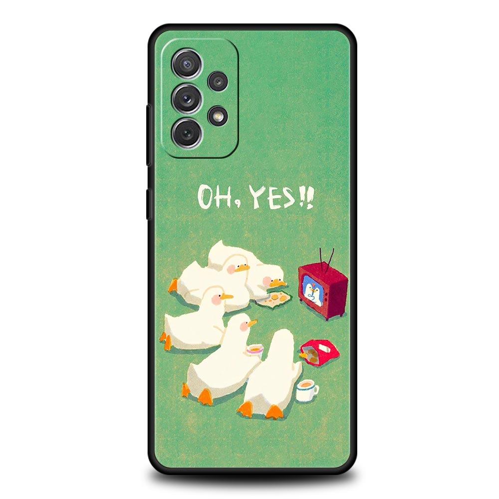 

Funny Duck Phone Case for Samsung Galaxy A17 A13 A15 A25 A35 A51 A55 A71 A21S A11 A31 A41 A23 A53 A73 A32 5G A03S A05s Cover Samsung A03