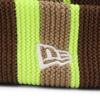 NEW ERA Knit Sweater Cap Stripe Yellow Free Basic Cuff Knit Stripe Wal Bkha Walnut/Neon