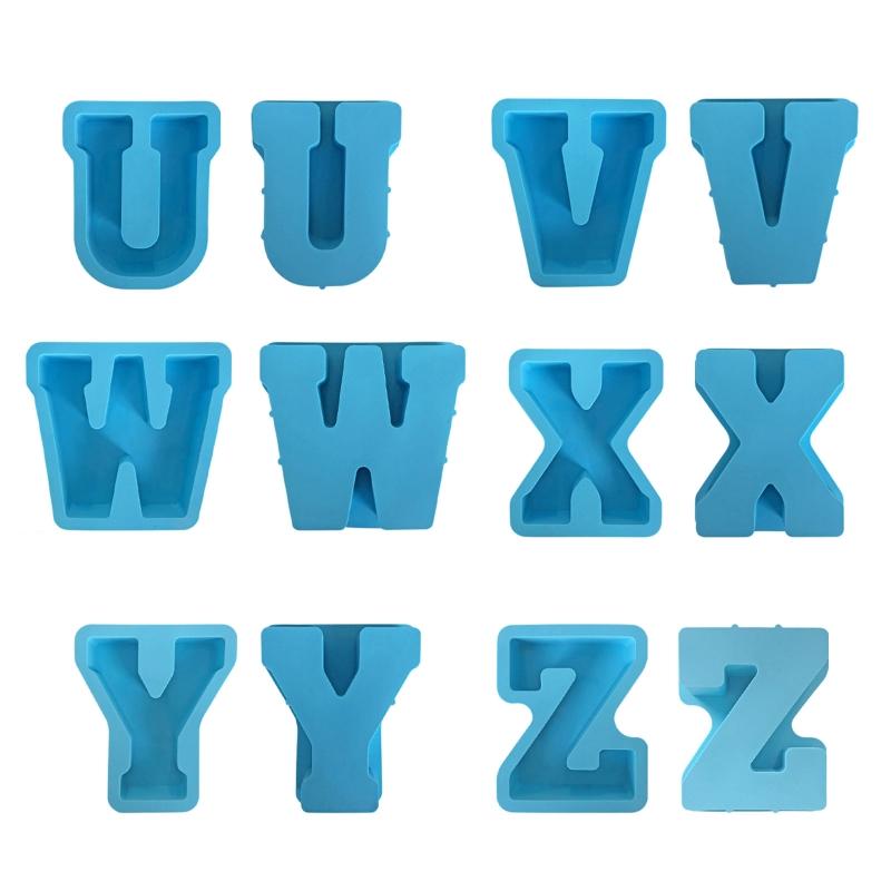 3D A~Z Letters Silicone Molds Epoxy Resin Mold DIY Crafts Polymer Clay Plaster Mold DIY Candle Handmade Soap Tools