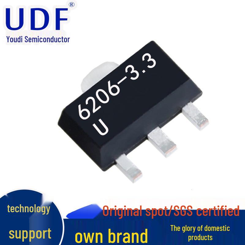 XC6206P332PR SOT-89 Linear Voltage Regulator IC, LDO Three-Terminal Chip