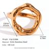 Vintage Circle Motif Stainless Steel Ring for Women Melted Texture Detail Texture Temperament Jewelry