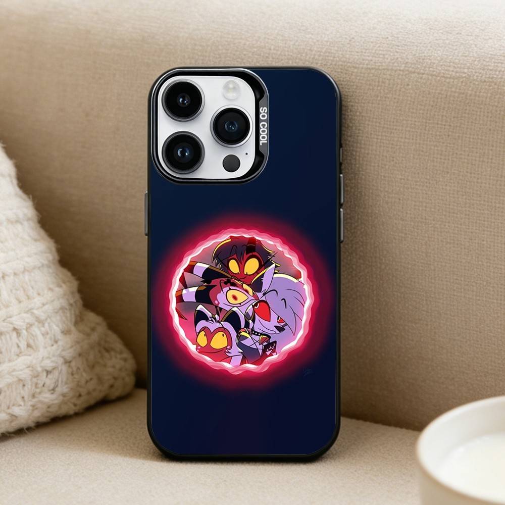Anime H-Helluva B-Boss Phone Case For iPhone17, 16,15,14,13,12 Pro Max Black Candy Matte Shockproof Cover