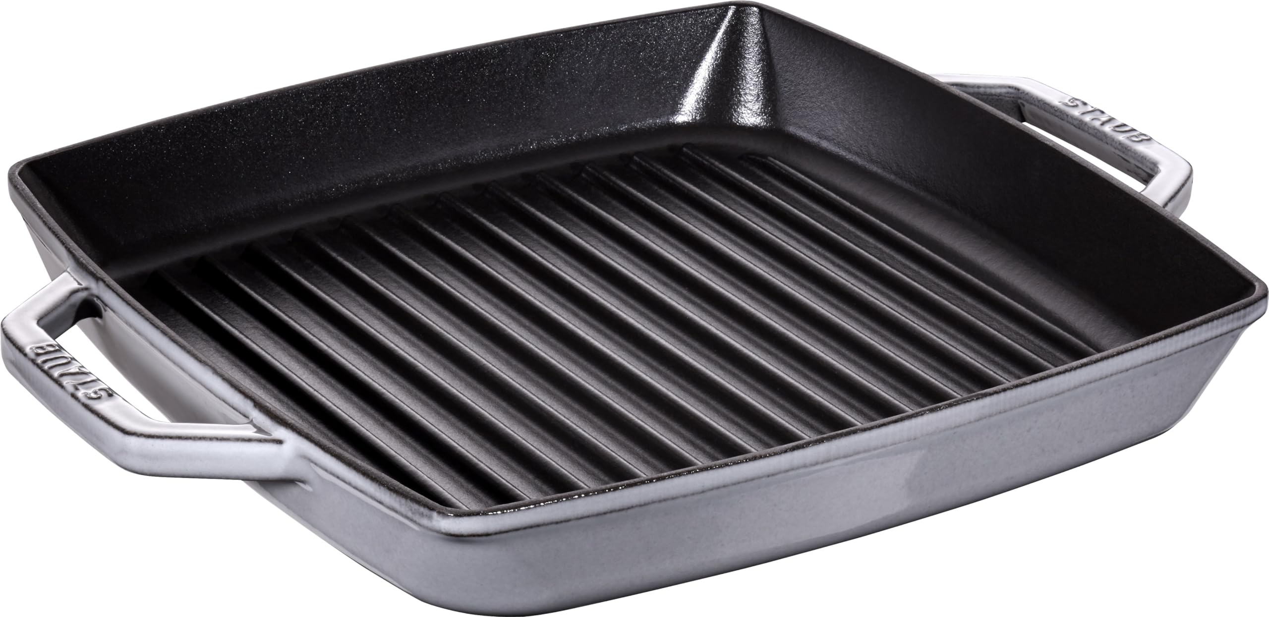 Staub Pure Grill Square Gray 28cm Grill Frying Cast Induction Compatible Japanese & Pan, Double-Handled, Iron, Enamel, [Official Product] 40511-684 серый