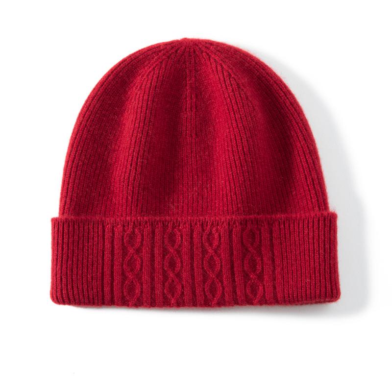 Women s 100% Pure Cashmere Ribbed Cable Knit Hat - Warm  Cozy for Autumn/Winter One Size