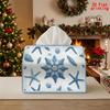 2D Flat 1pc, Tissue Box. Starfish Shell Pattern Napkin Dispenser, Reusable, Daily Desktop Tissue Organizer, Suitable for Kitchen Living Room Bedroom B
