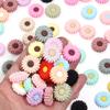 2pcs/lot Colorful Daisy Silicone Beads Flower Shape Loose Spacer Beads For Jewelry Making DIY Key Chain Bracelet Accessories