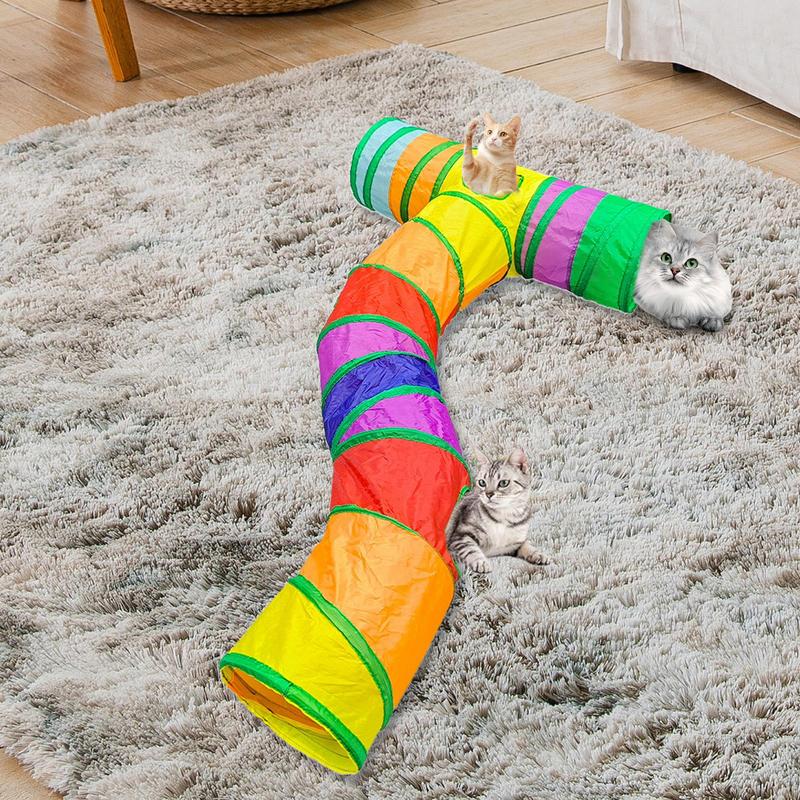 Cat Tunnel Interactive Indoor Cat Play Tunnel Peek Hole Interactive Kitten House Colorful Pet Supplies For Small Breeds Rabbits
