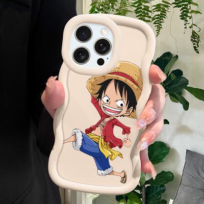 Etui na telefon Luffy do iPhone'a 11 12 13 14 15 Pro Max 6 6S 7 8 Plus Xs Wave Edge odporne na wstrząsy gumowe etui ochronne