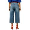Women's Fashion Floral Print Denim Casual Wide Leg Pants High Waist Loose Fit Comfortable Bottoms Suitable for Everyday Wear