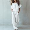 Women's 2026 Summer European & American Casual Linen Suit - Loose Drape Two-Piece Set