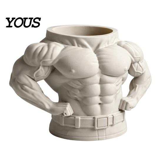 Eco-friendly Desk Decor 3D Printed Pen Holder, Bodybuilder Torso Shape, Muscular Fitness Macho Muscle Accessory Organizer, Creative Desktop